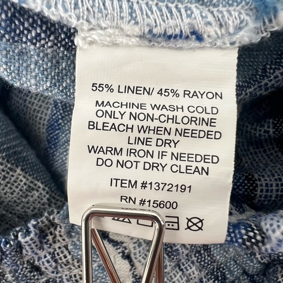 Briggs Blue Striped Paper Bag Linen Shorts Size Medium Women’s - Picture 5 of 5